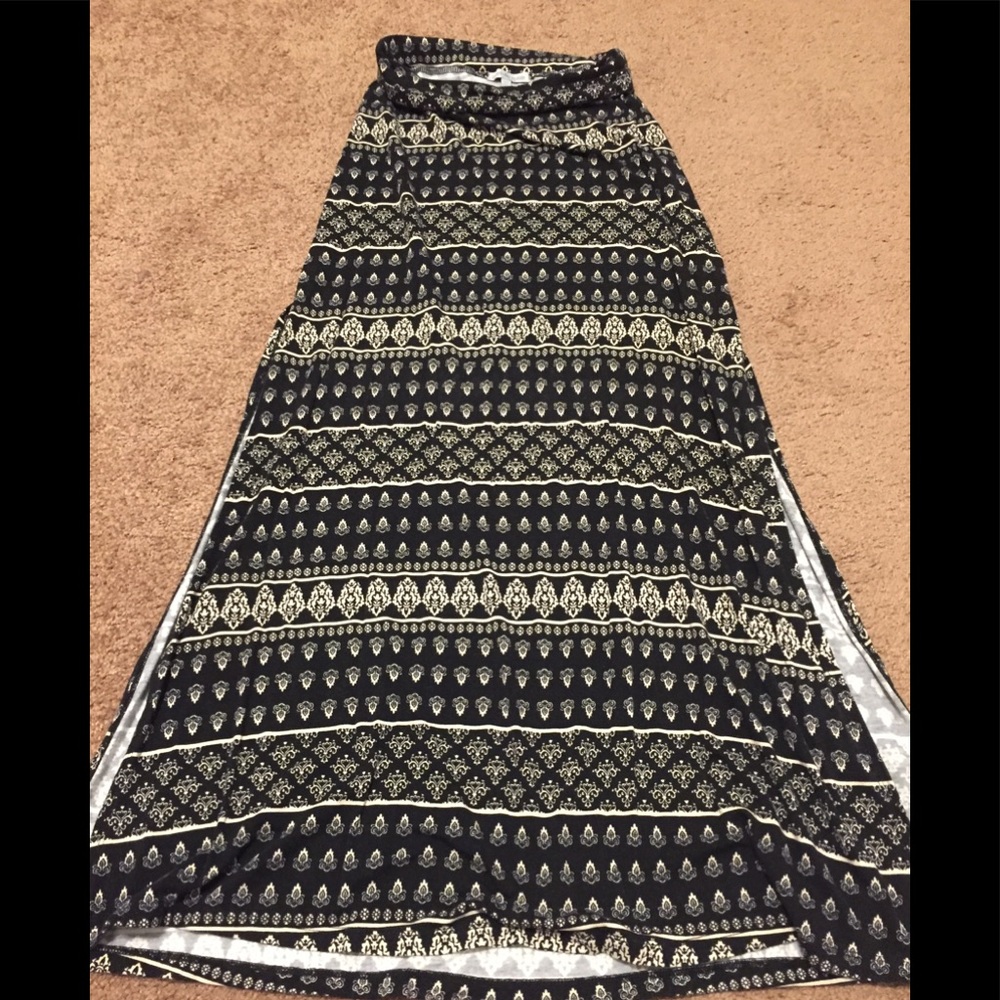 Multi print maxi skirt
